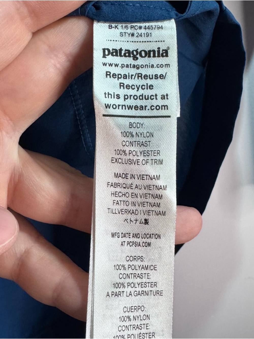 Patagonia Airbrushed Pro Pullover Jacket Blue Gray Hooded Half Zip Size S - Picture 5 of 6